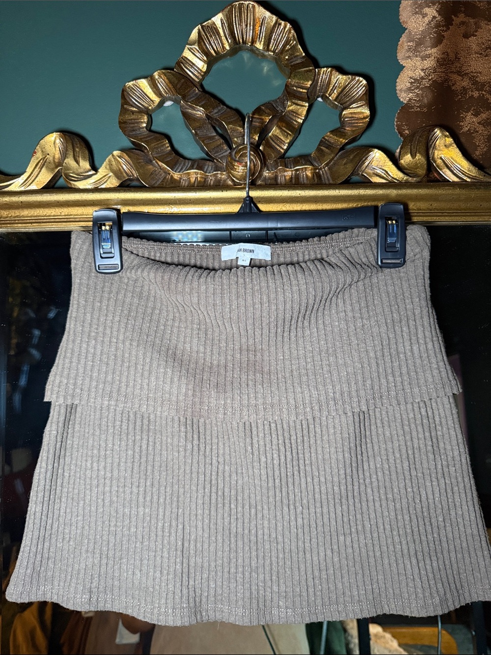 Joah Brown Army Luxe Knit Foldover Skirt - Picture 3 of 6
